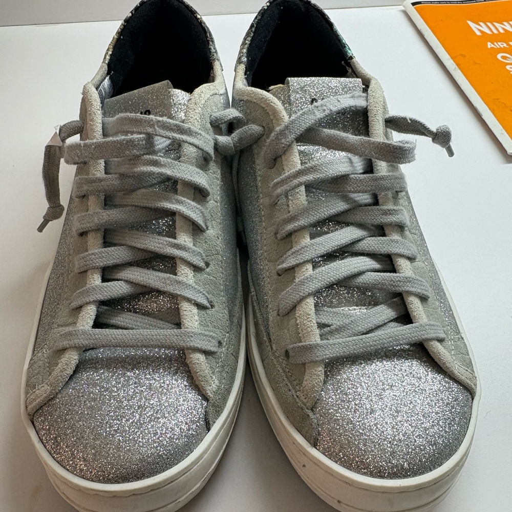 P448 John silver glitter sneakers size 39